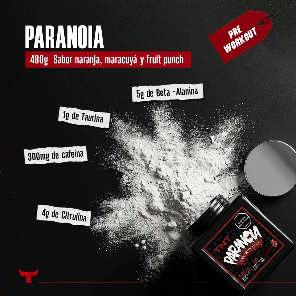 Paranoia Pre-Workout TNT 480g 6