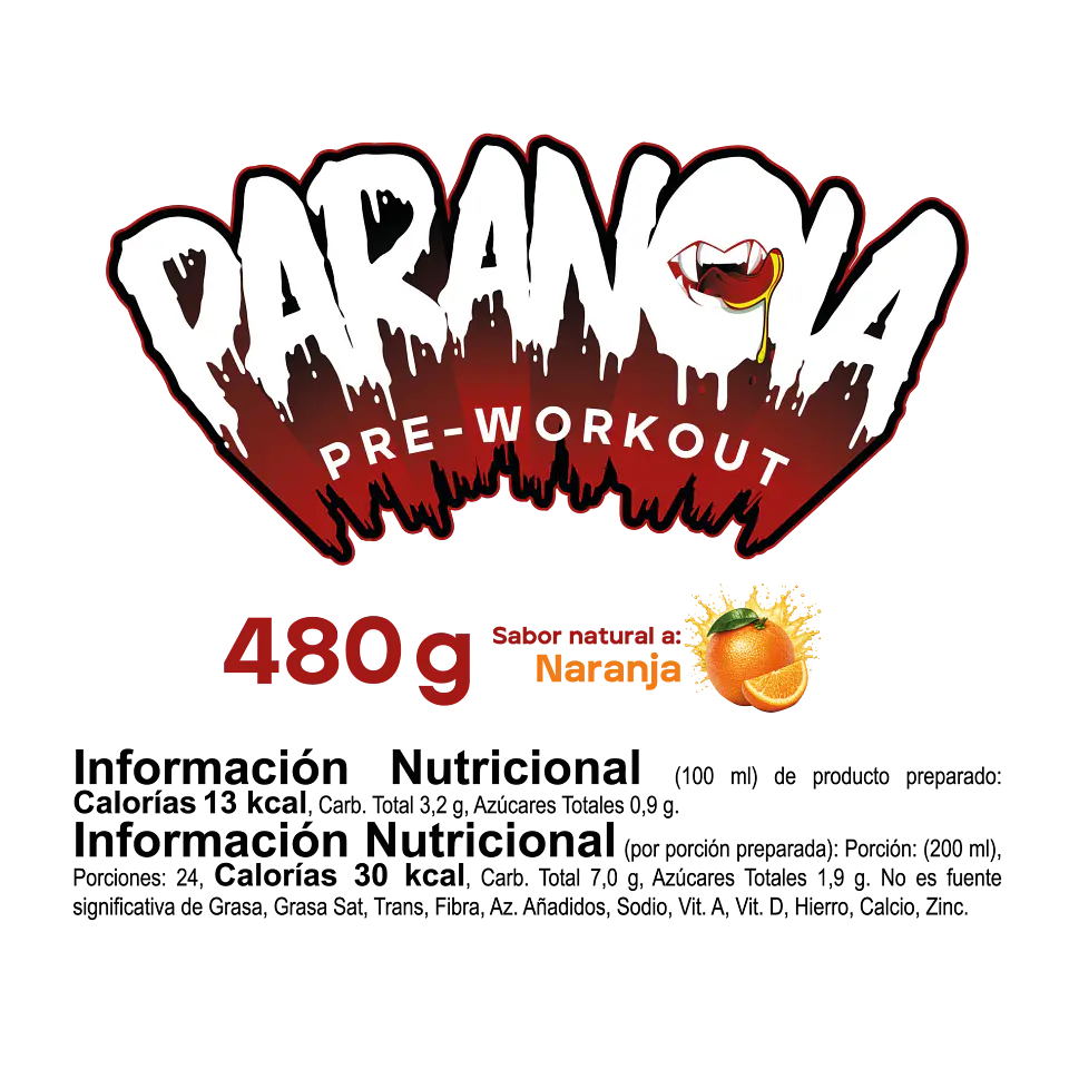 Paranoia Pre-Workout TNT 480g 8