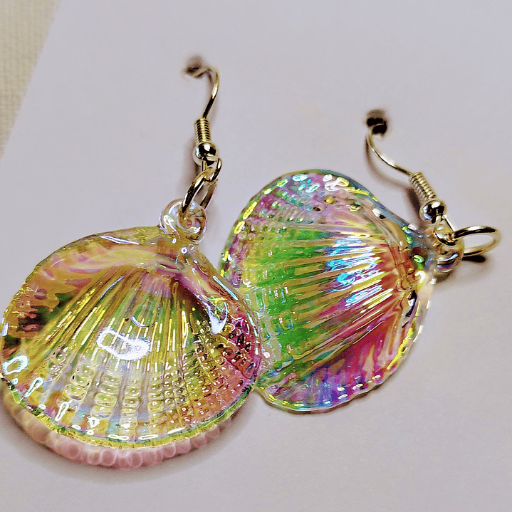 Brincos concha coloridos 2