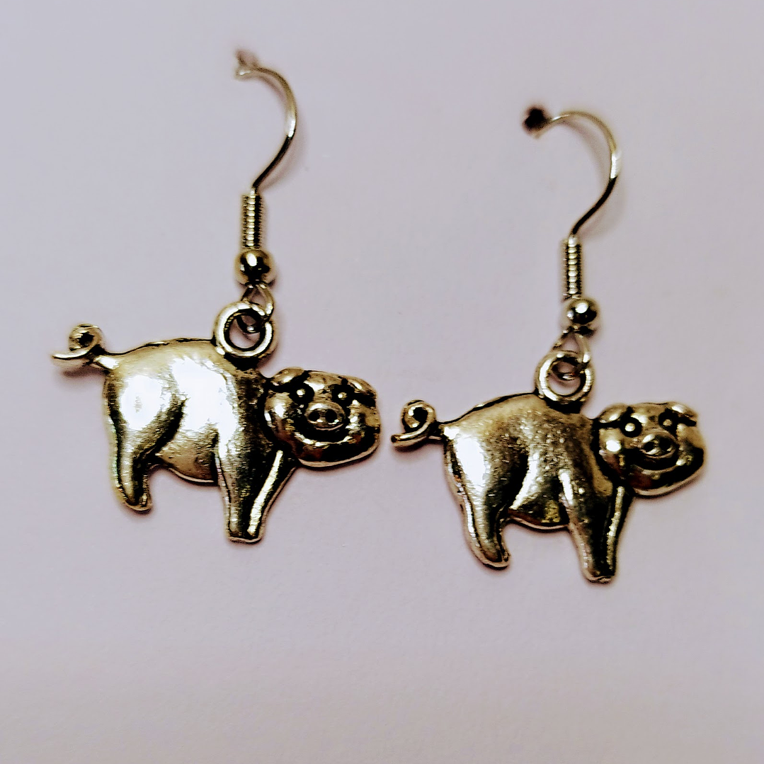 Brincos porquinho metálico 1