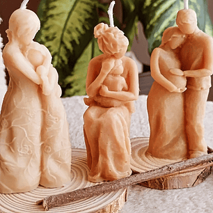 Conjunto 3 velas mãe e filha 