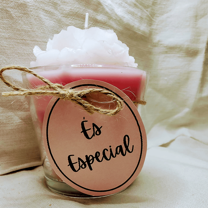 Vela em copo com peónia  6