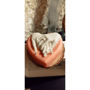 Vela coração mãos dadas 