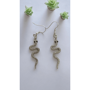 Brincos cobras com pedrinhas 