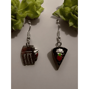 Brincos fatia de bolo