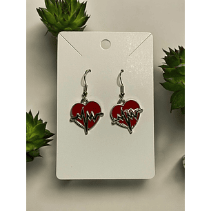 Brincos coração metálico