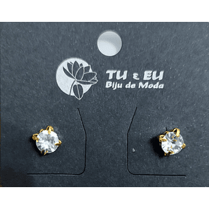 Brincos pedra com garras douradas