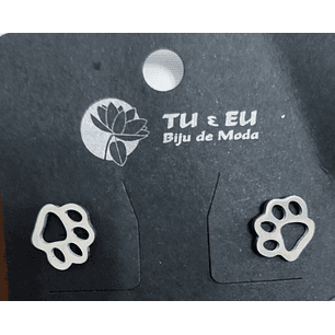 Brincos patinhas prateados