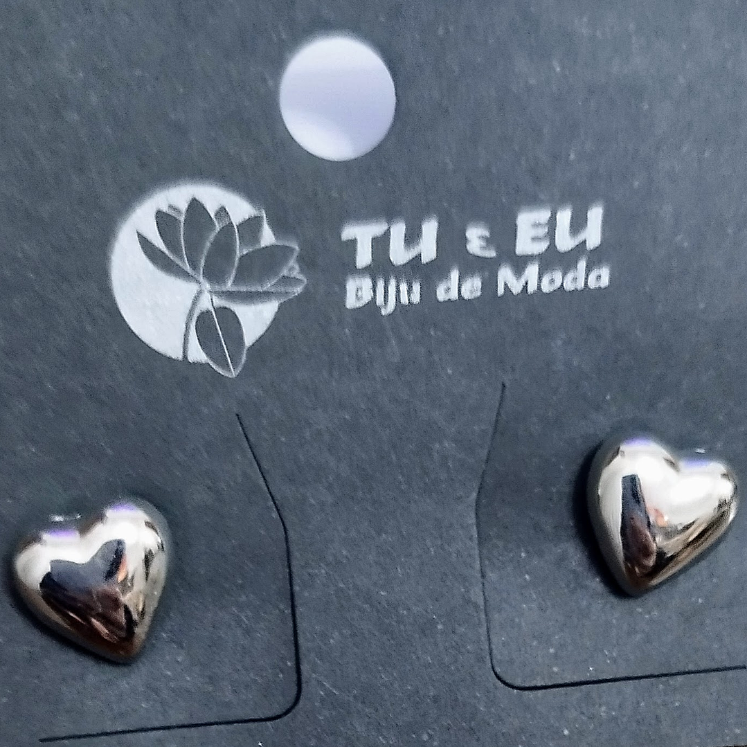 Brincos coração prateado 1