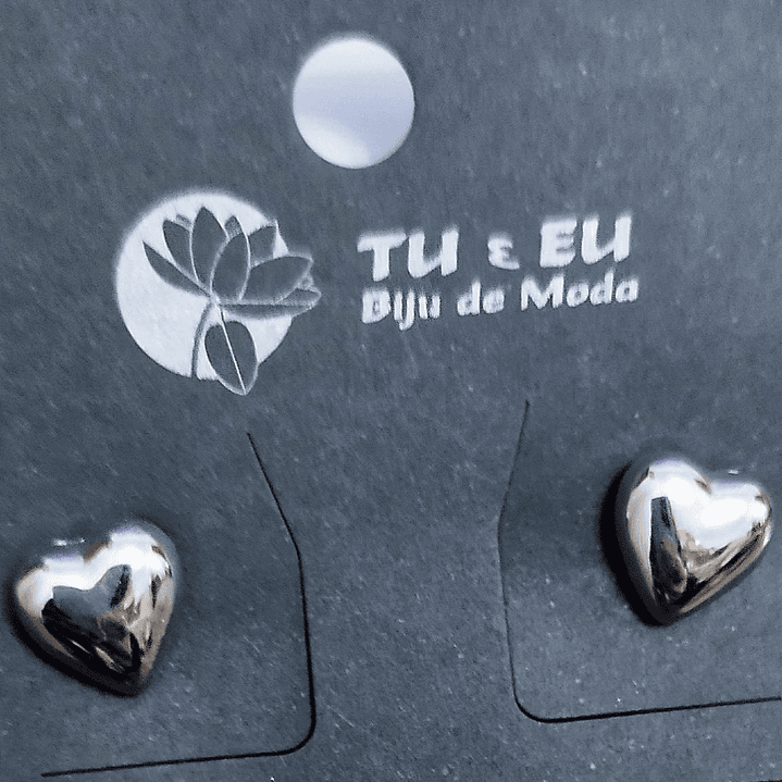 Brincos coração prateado 1