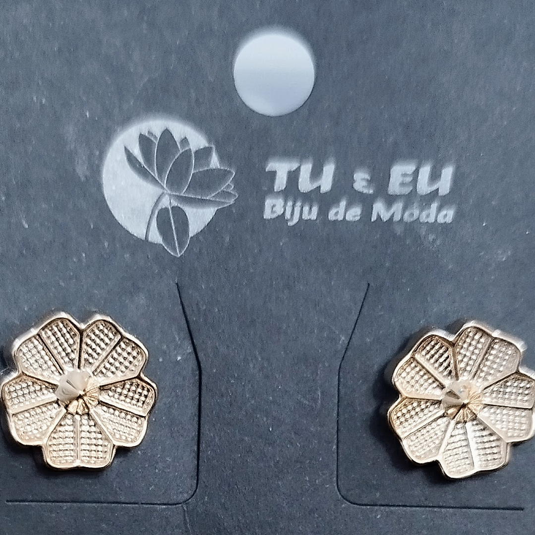 Brincos dourados flor 1