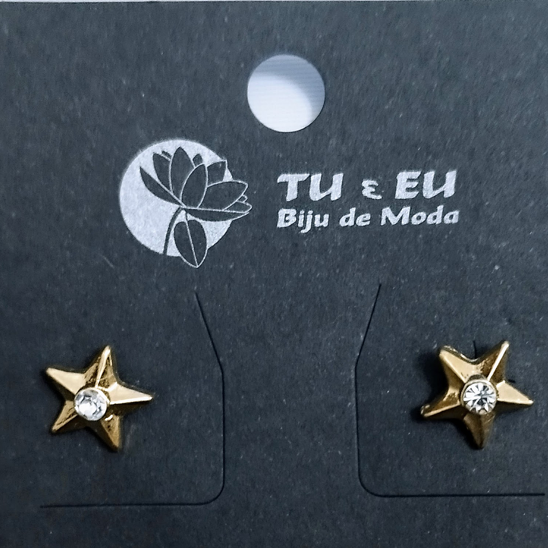 Brincos estrela com pedrinha 1