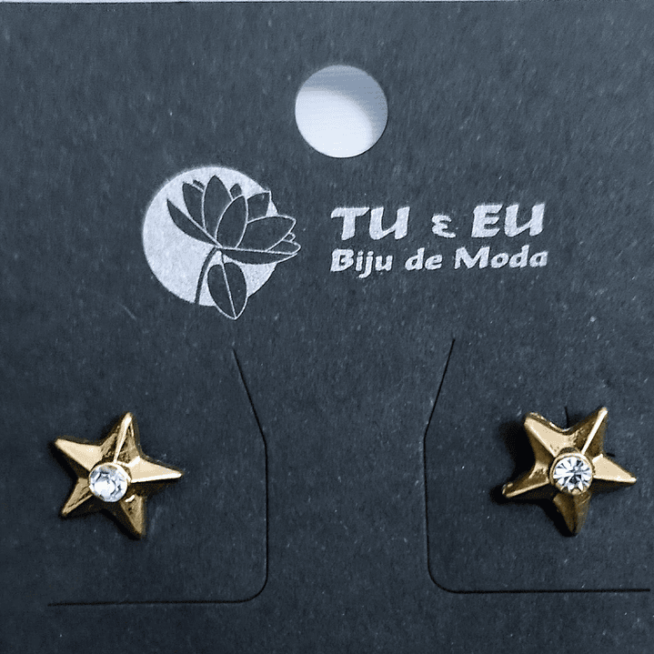 Brincos estrela com pedrinha 1
