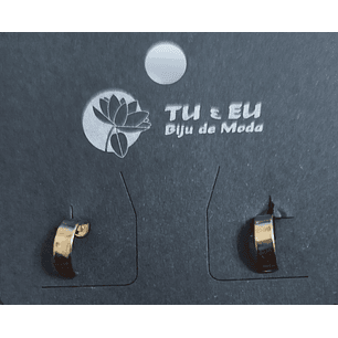 Brincos meia / argolinha dourada