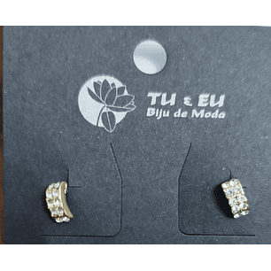 Brincos dourados com pedrinhas 