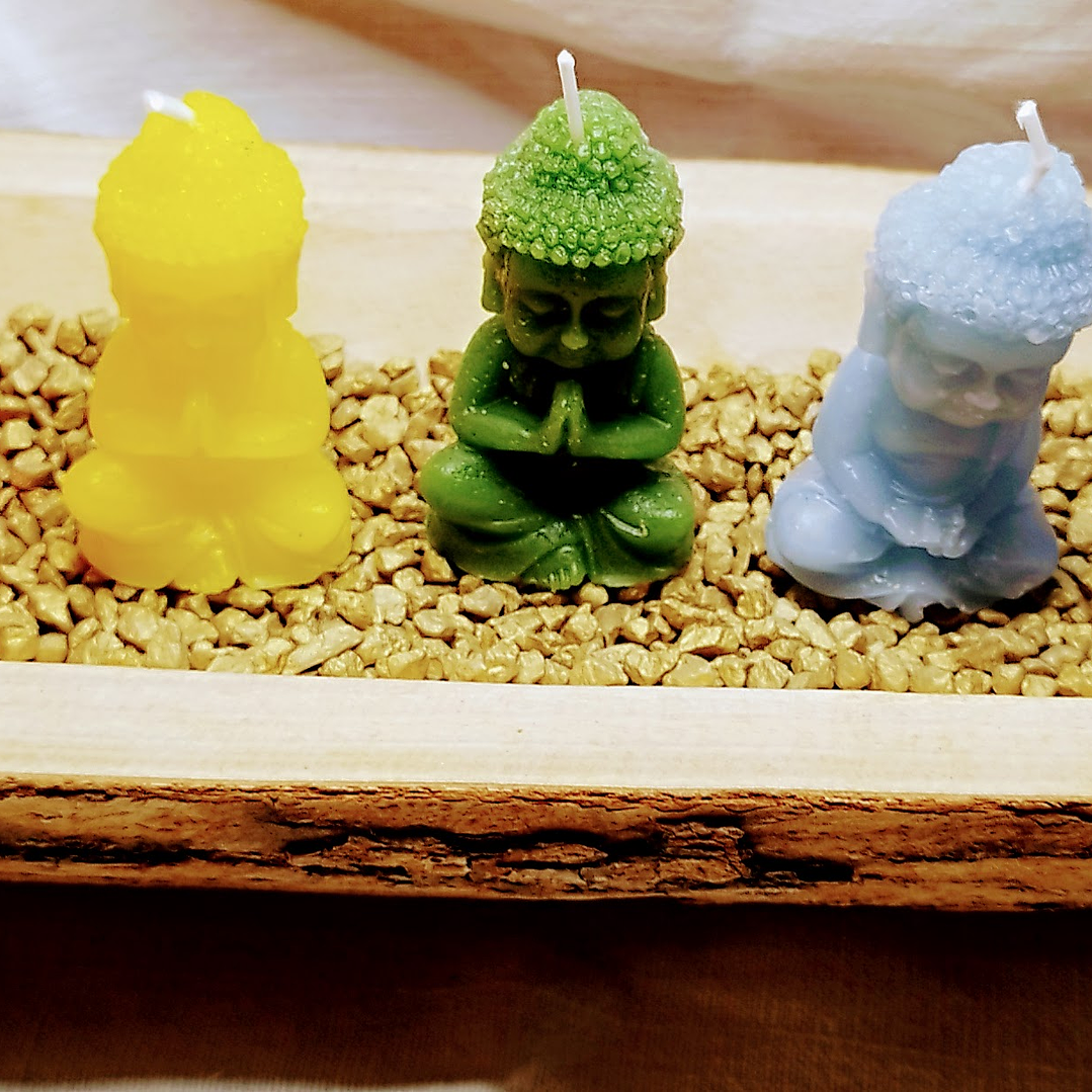 Jardim de budas 7 Chakras em tronco de madeira   5