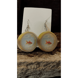 Brincos limão com peixe 