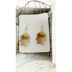 Brincos pintainhos com óculos 