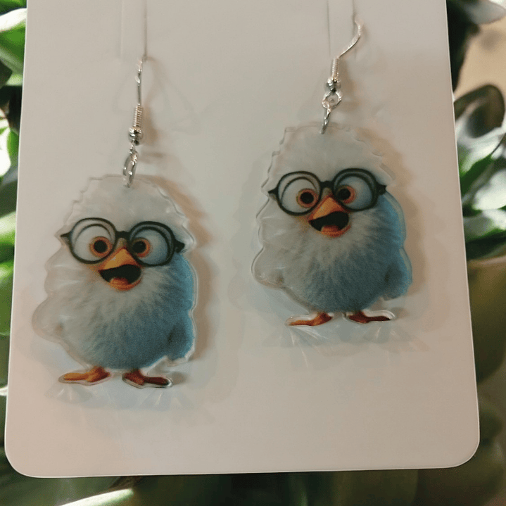 Brincos pintainhos com óculos  2