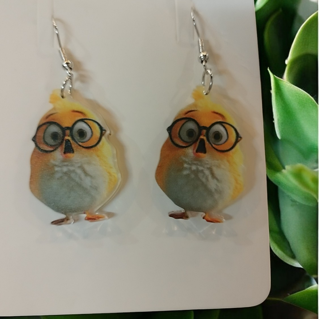 Brincos pintainhos com óculos  3