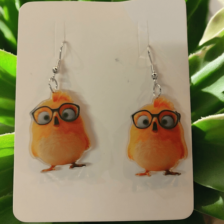 Brincos pintainhos com óculos  4