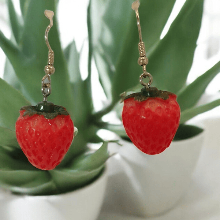 Brincos morangos  1