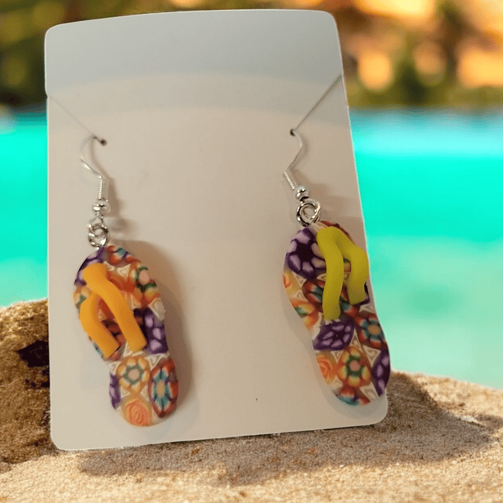 Brincos Chinelos de praia  1