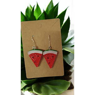 Brincos fatia melancia 