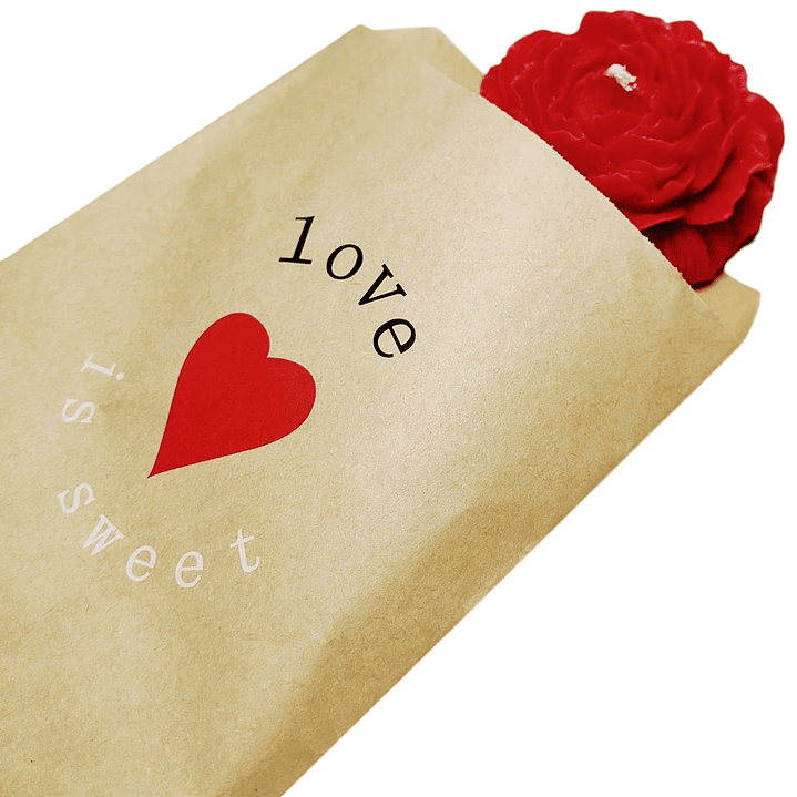 Vela flor Peónia em saquinho  2