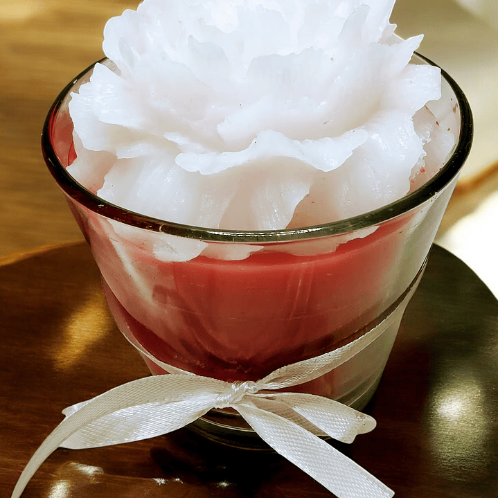 Vela em copo com peónia  9