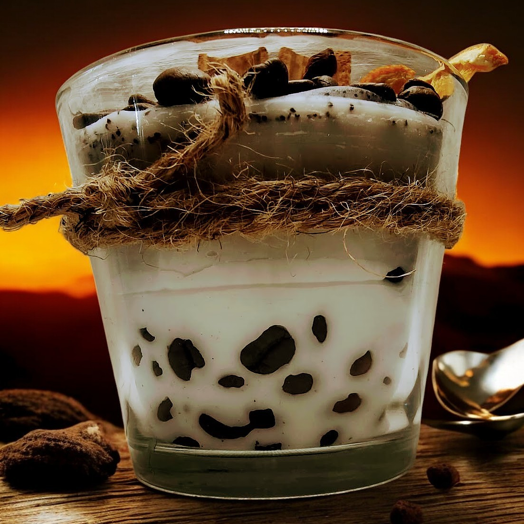 Vela em copo café com canela e laranja 2