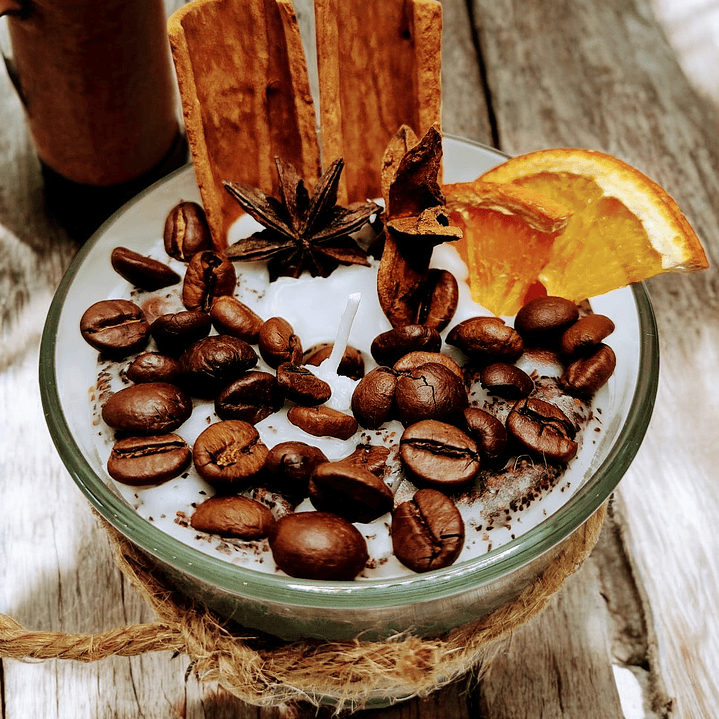 Vela em copo café com canela e laranja 1