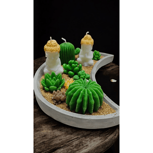 Jardim de budas com base em lua