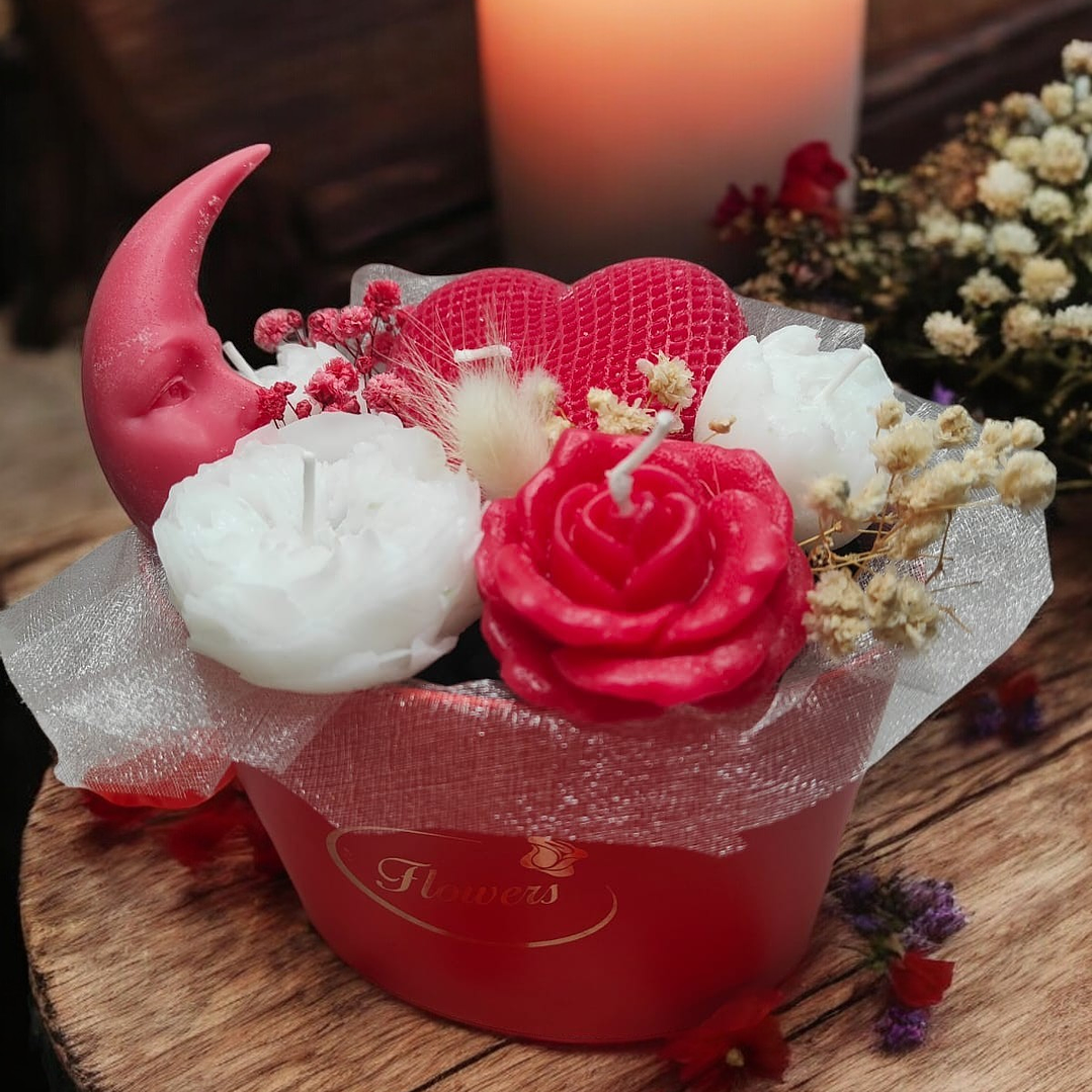 Arranjo flores com lua  1