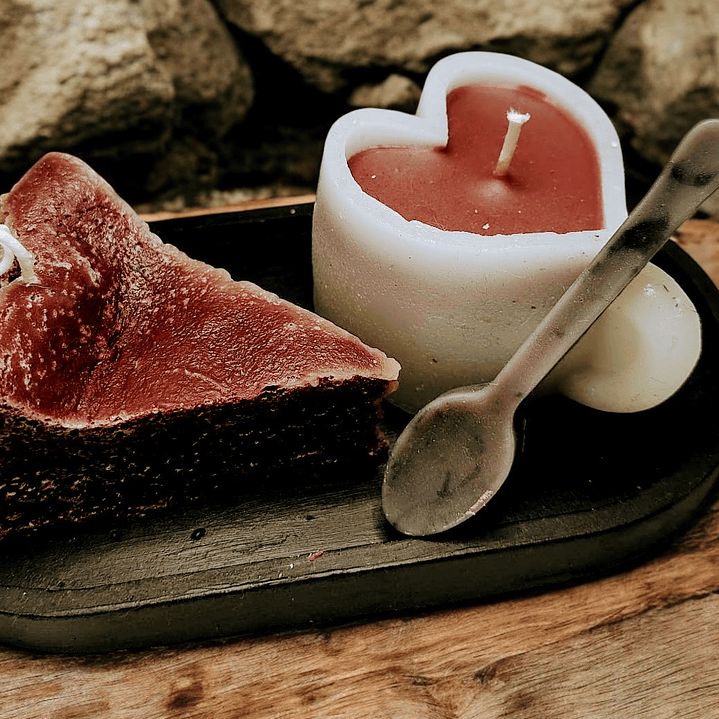 Conj. vela fatia de bolo com café  1