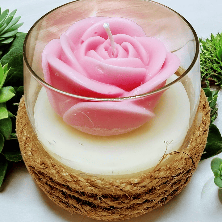 Vela em copo com corda  1