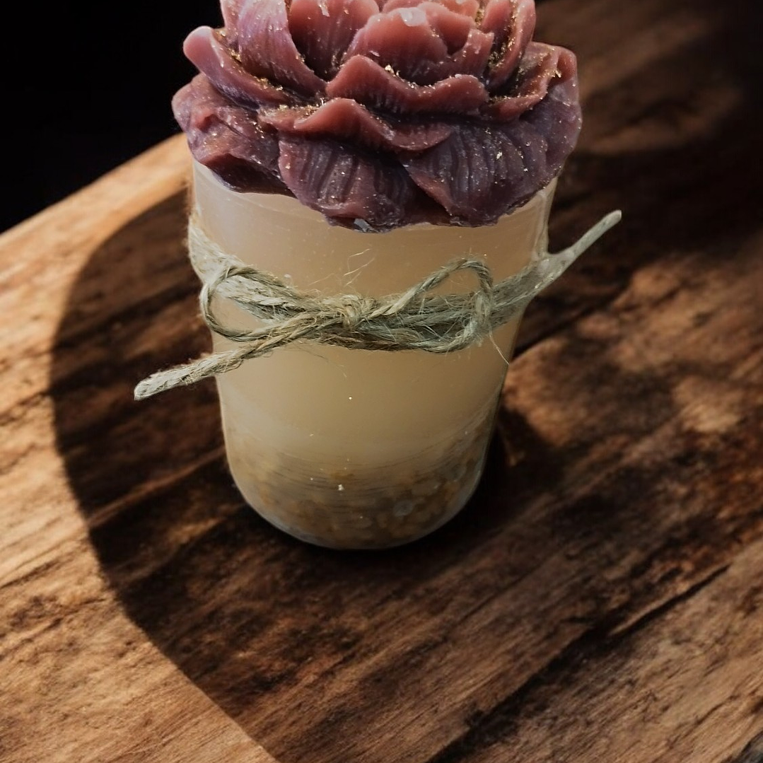 Vela tons castanho com pedrinhas 1