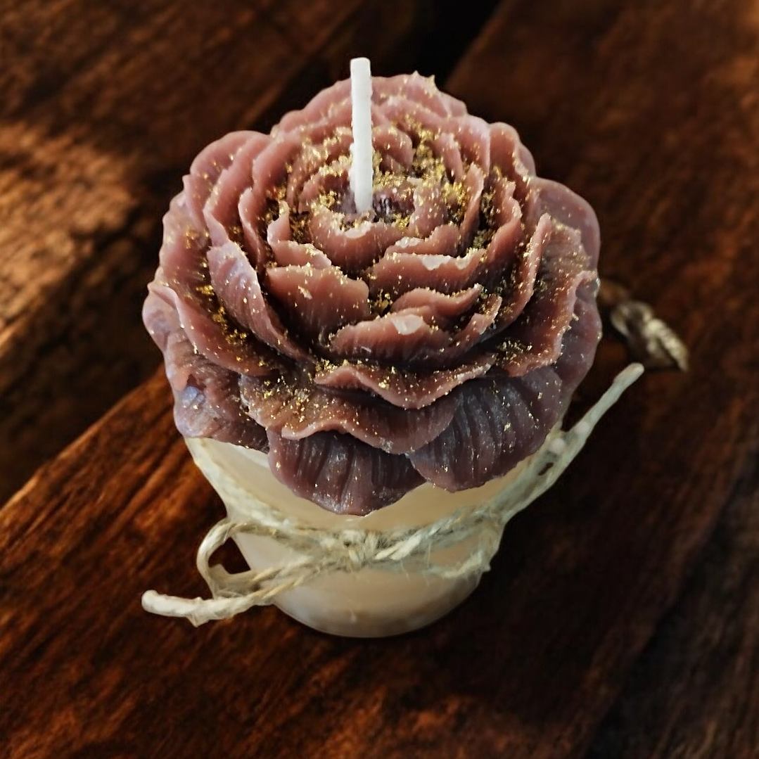 Vela tons castanho com pedrinhas 2