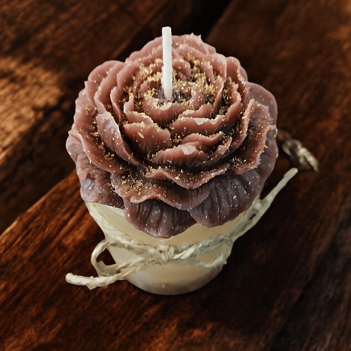 Vela tons castanho com pedrinhas 2