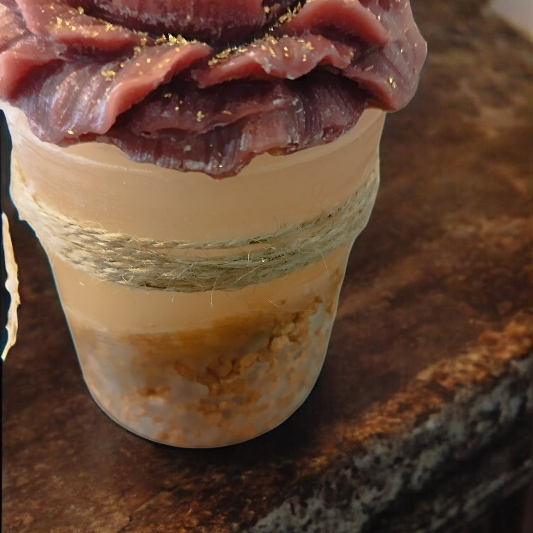 Vela tons castanho com pedrinhas 3