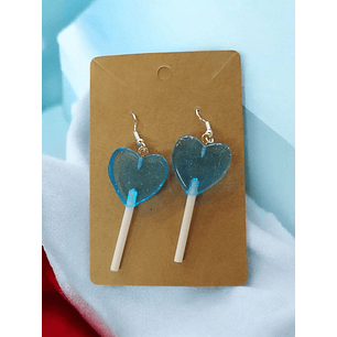 Brincos chupa chupa coração 