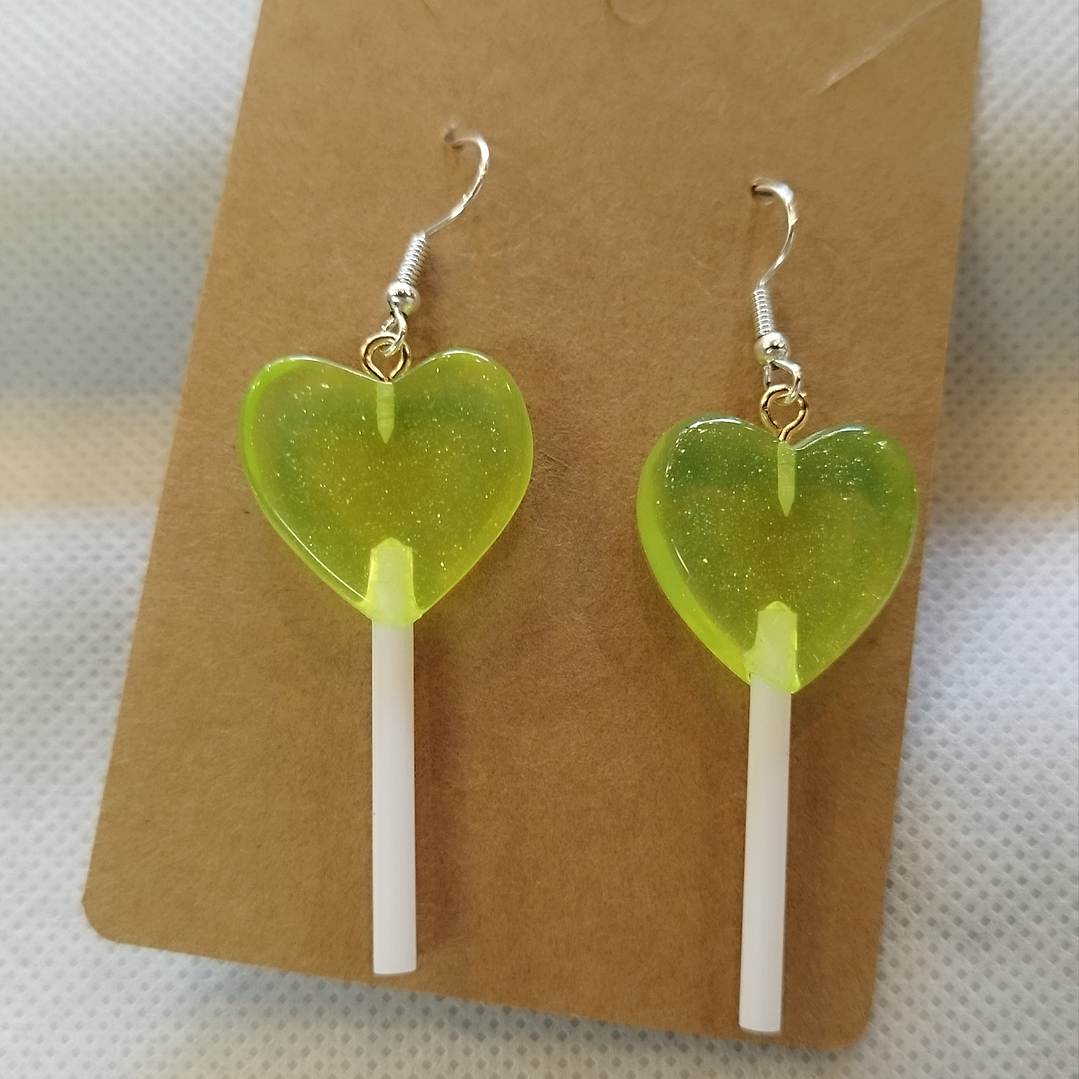 Brincos chupa chupa coração  5