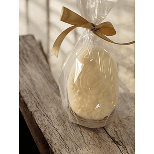 Vela Ovo páscoa c/ rosa