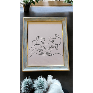 Moldura Casal com Bébe 