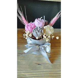 Arranjo velas flores  