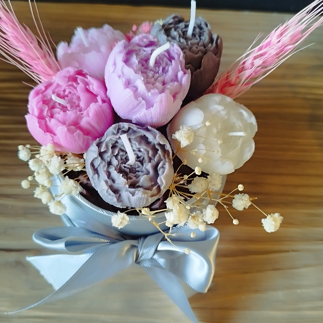 Arranjo velas flores   2