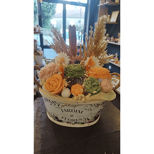 Arranjo velas flores oval 