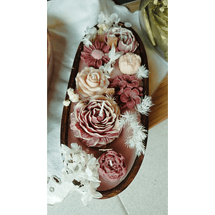 Centro mesa oval com flores