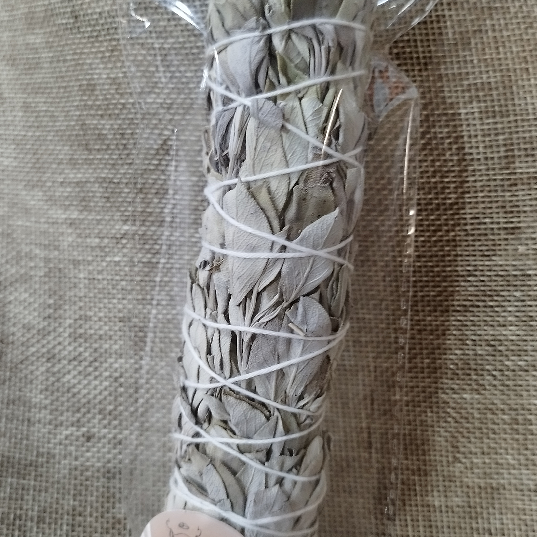 Tocha artesanal de Sálvia Branca 15 cm  1