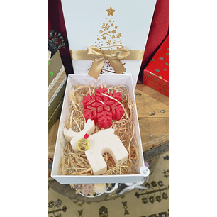 Caixa Natal com 2 velas 